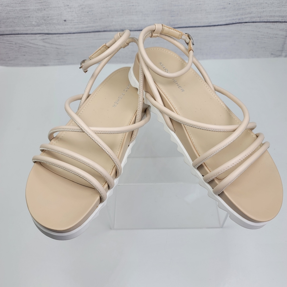 Marc Fisher Strappy Sport Joylyn Sandals Cream Beige Size 6.5M